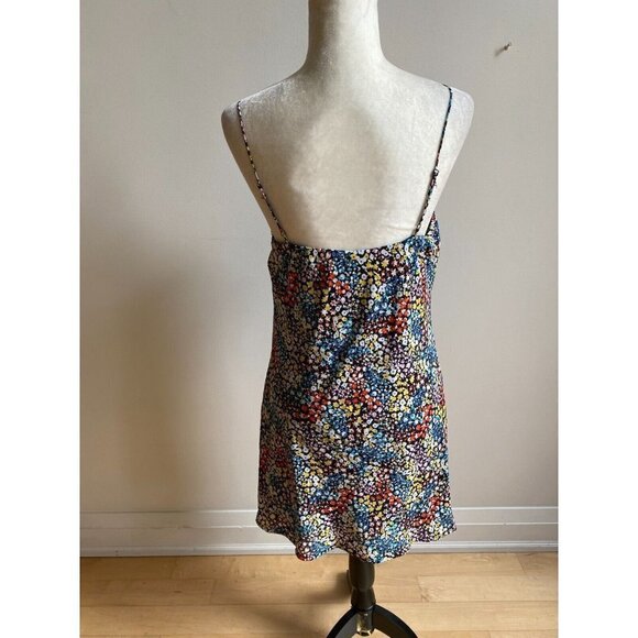 ROWA Women Black Floral Spaghettis Strap Dress BNWOT Sz XS Cowl Neck - Picture 4 of 6